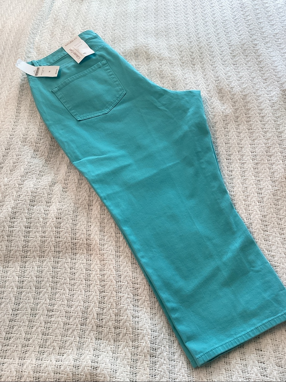 NWT Coldwater Creek Aqua Crop Chinos Size 16
